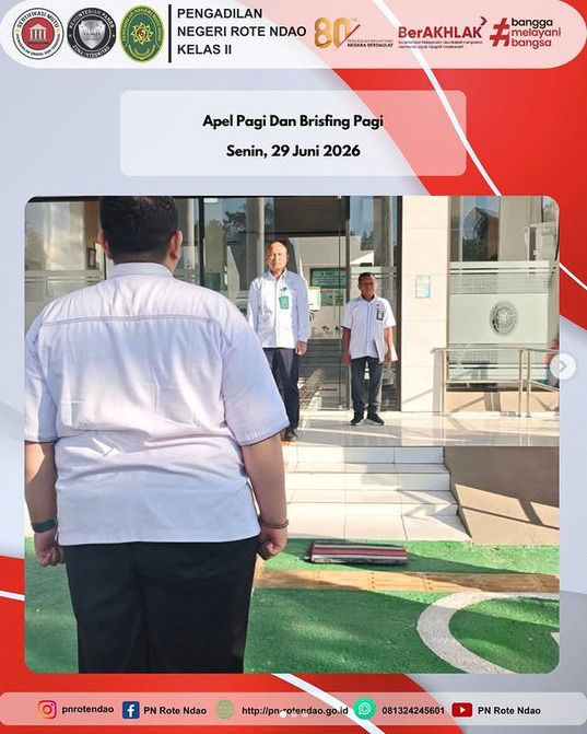 Apel Pagi dan Briefing Pagi. Pada hari Senin, 29 Juni 2026
