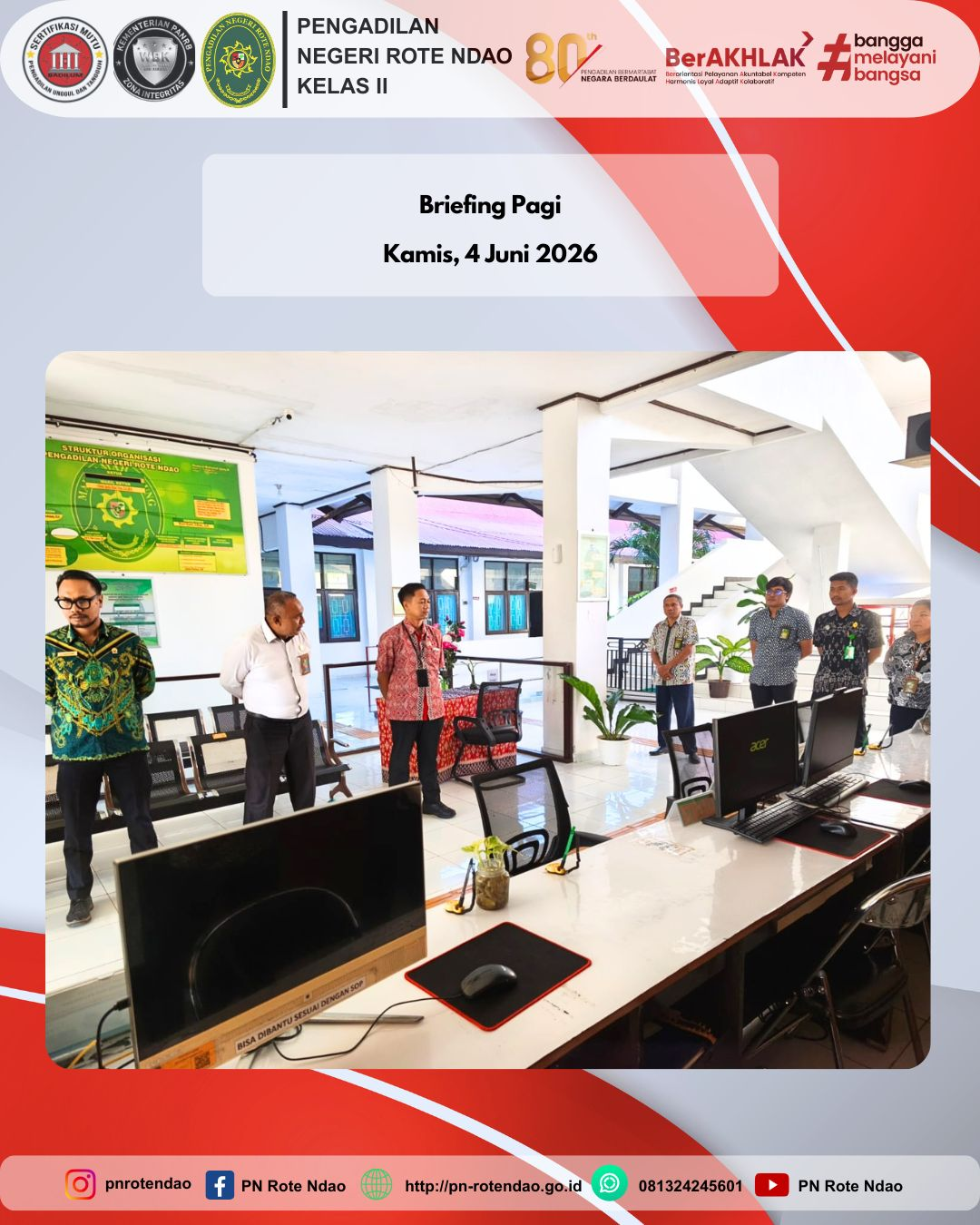 KEGIATAN BRIEFING PTSP Pada hari Kamis, 4 Juni 2026